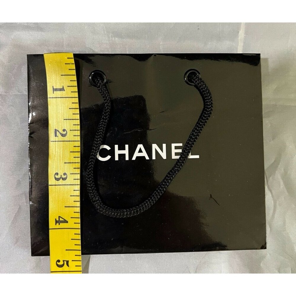CHANEL Paper Reusable Shopping Bag Black 4.6" x 5.5" x 2.5"